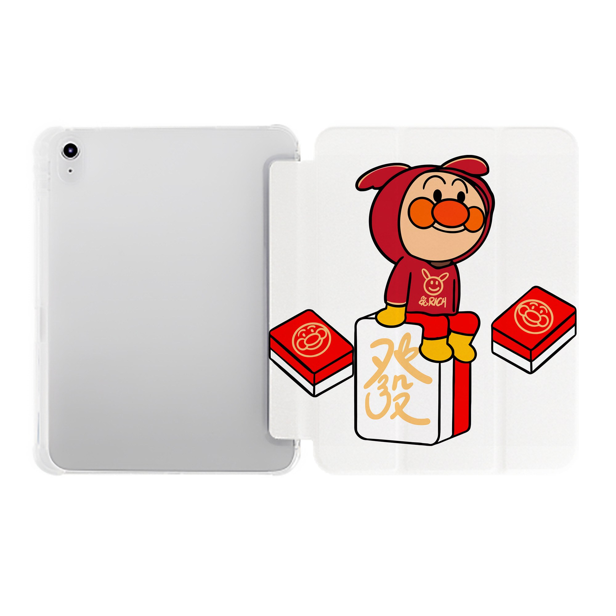 （画像用） アンパンマン Anpanman IPad ケース ペン収納付き 三つ折りスタンド PUレザー×シリコン 対応機種9.5/10.5/10.9インチ